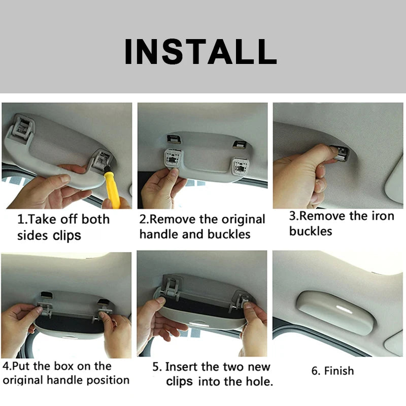 Car Sunglasses Holder Sun Glasses Box Eyeglasses Case for BMW X1 X2 X3 X5 F25 G05 F11 F20 I3 GT1 3 2 5 7 Series Mini Accessories