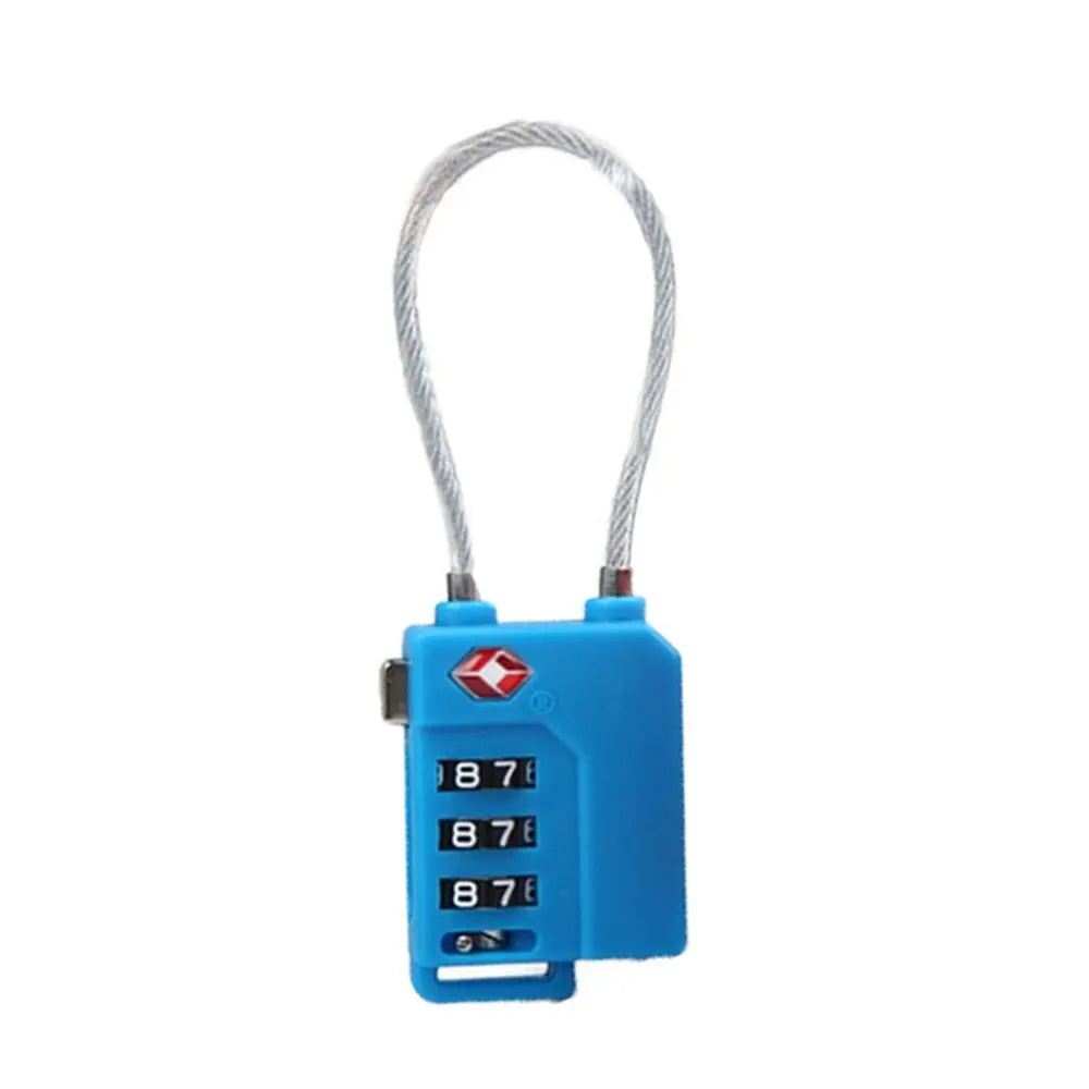 Anti-Theft Portable Cable Luggage Lock TSA Customs Lock Customs Code Lock Smart Combination Lock Padlock with Steel Cable