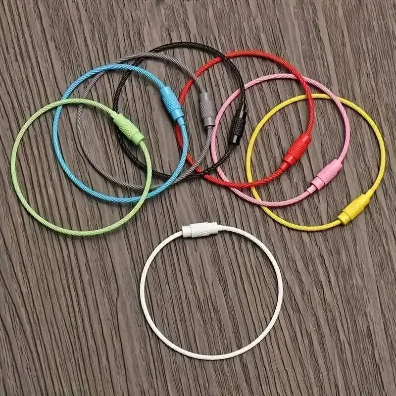 10pcs Colorful Stainless Steel Wire Luggage Tag Clip Durable And Easy To Install Perfect For Travel And Everyday Use