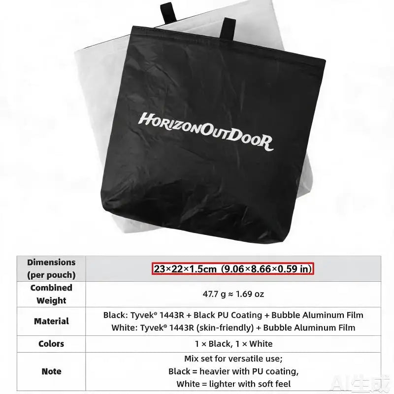 [HODR] Ultralight Thermal Pouch 20 g | Bubble-Foil Insulated Food Bag | Tyvek® Shell Insulated Pouch Small