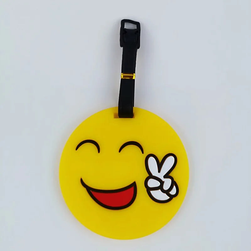 Travel Accessories Funny Face Expressions Luggage Tag Silica Gel Suitcase ID Address Holder Baggage Boarding Tag Portable Label