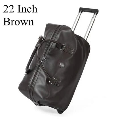 Women Travel Trolley Bag Travel Wheeled handbag 20 Inch 22 Inch PU leather travel luggage bag with wheels Carry on hand luggage