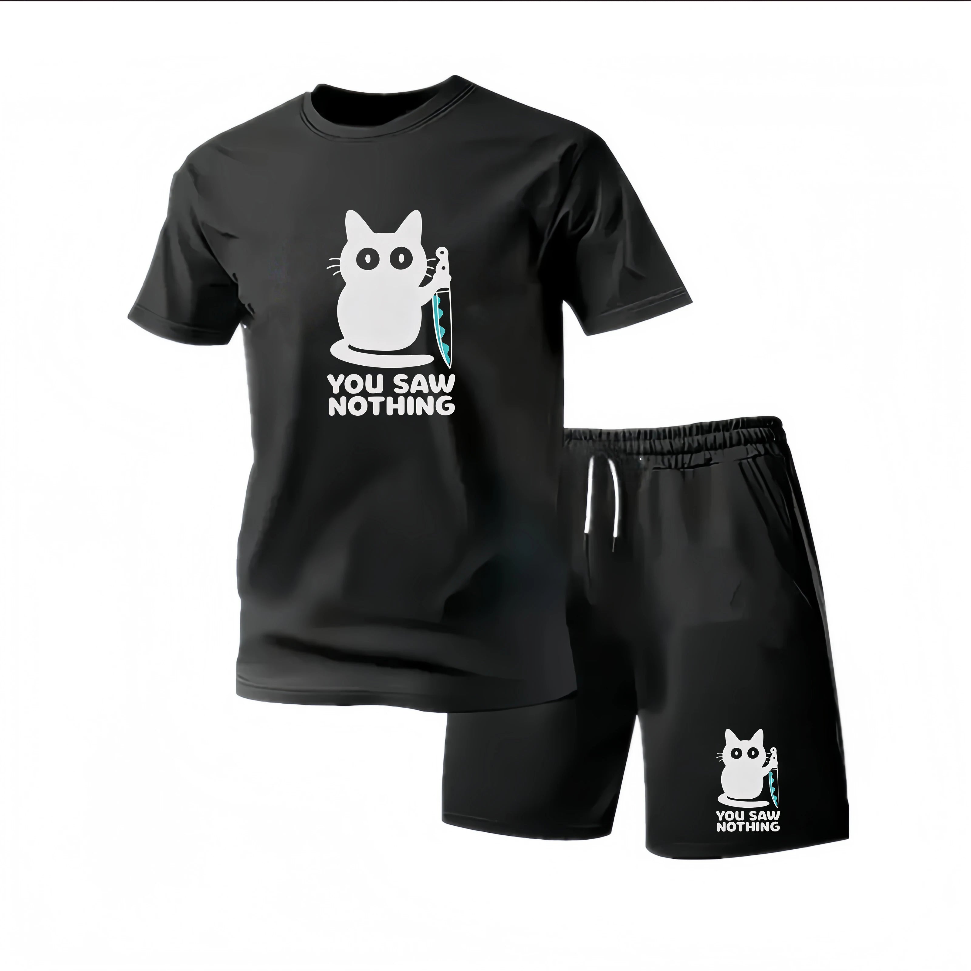 New Summer Sportswear Men's Suit Fashion Two-Piece Sports Fitness Running Casual Quick Drying Short Sleeved Shorts Set Men
