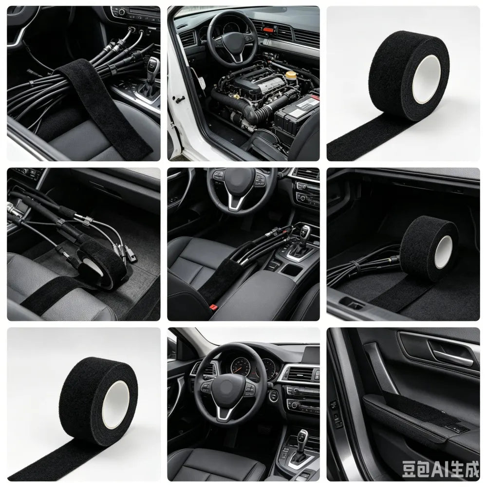 Heatproof Fabric Wire Harness Tape 15M Multi Width 9-32mm Self Stick Cloth Electrical Tape Auto Wire Insulation Tape