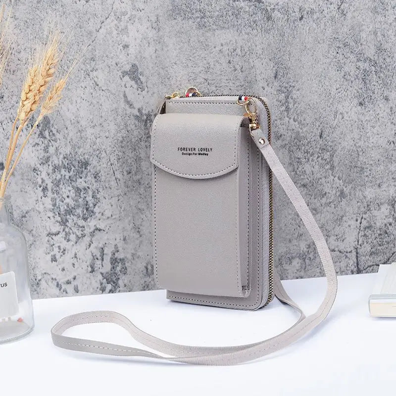 Sweet Mobile Phone Bag Women's Portable Versatile Zipper Small Messenger Bag Multi-function Large-capacity Change Card Bag