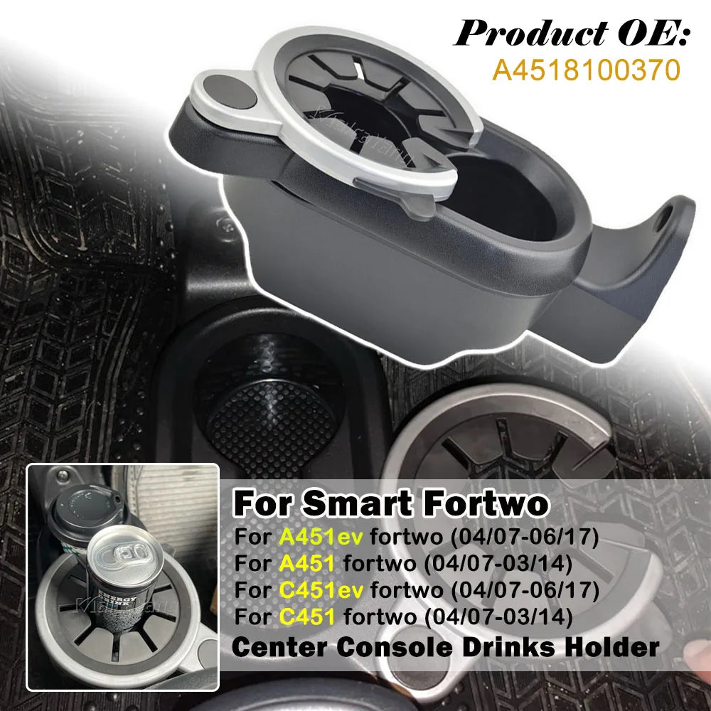 Drink Cup Holder Automotive Car Styling Interior Accessories For Mercedes-Benz Smart Fortwo 451 2007 2008 2009-2014 A4518100370