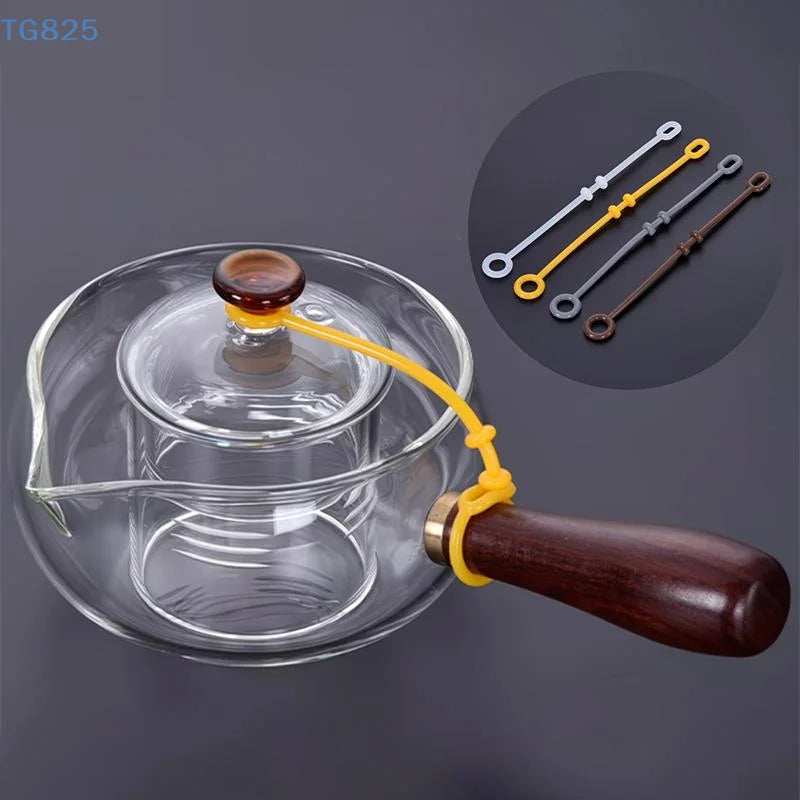 Easy to Clean Silicone Teapot Lid Fixing Straps 1/4pcs Heat Resistant Leak Proof Clips for Travel Portable Tea Set Parts