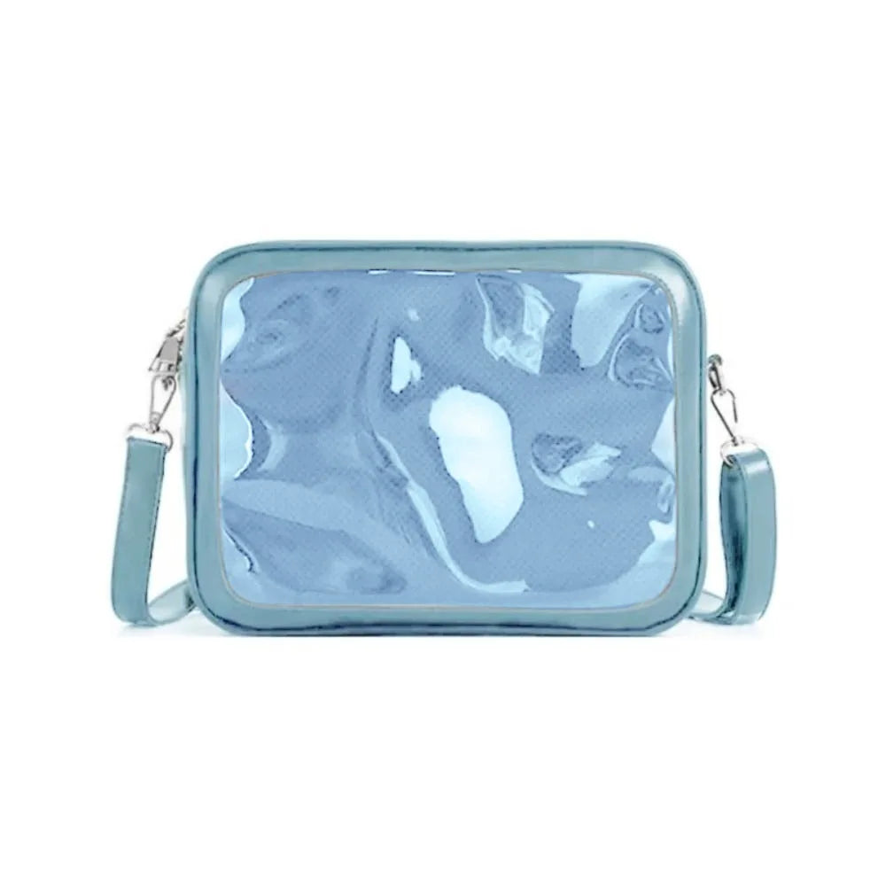 Multifunction Zipper Bag Solid Color Itabag PU Cotton Bag Transparent Bags Wallet Storage Bag Shoulder Bag Travel