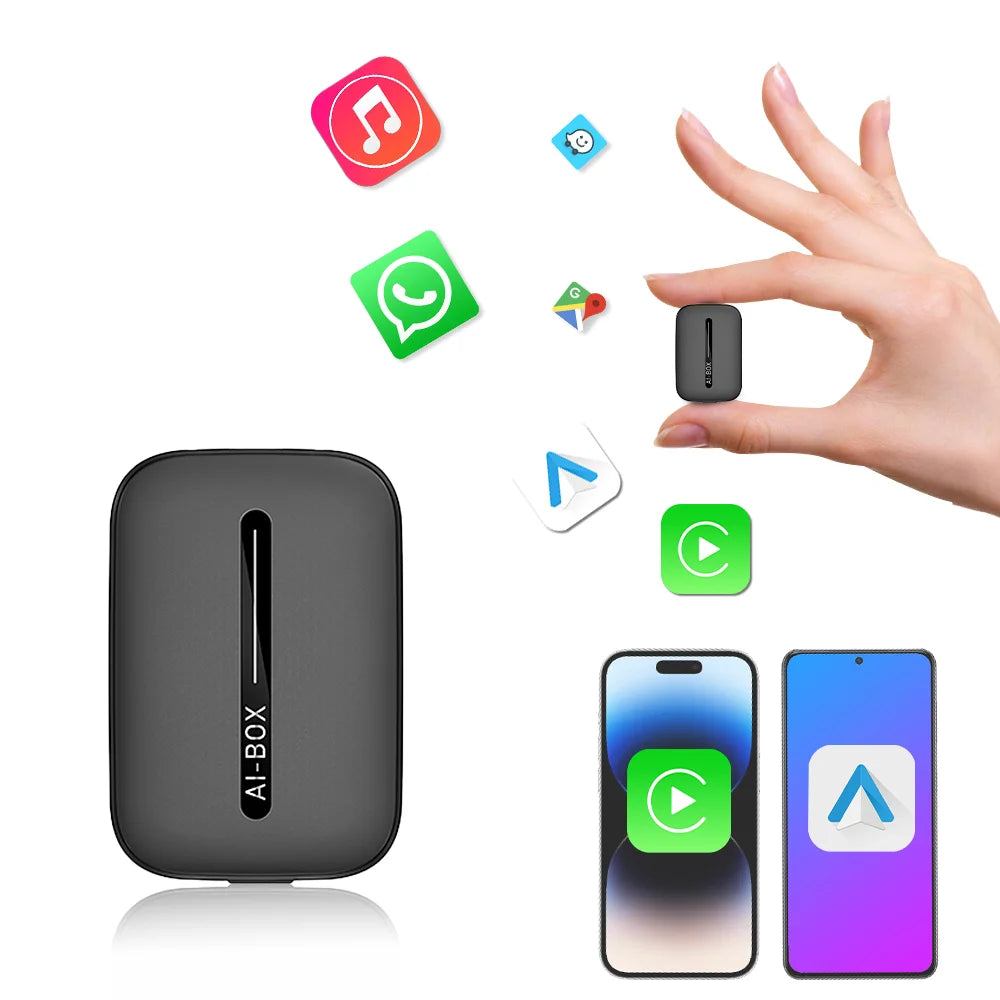 Android 15 CarPlay AI Box Wired to Wireless CarPlay Android Auto Adapter Support Netflix YouTube Plug and Play For VW Toyota