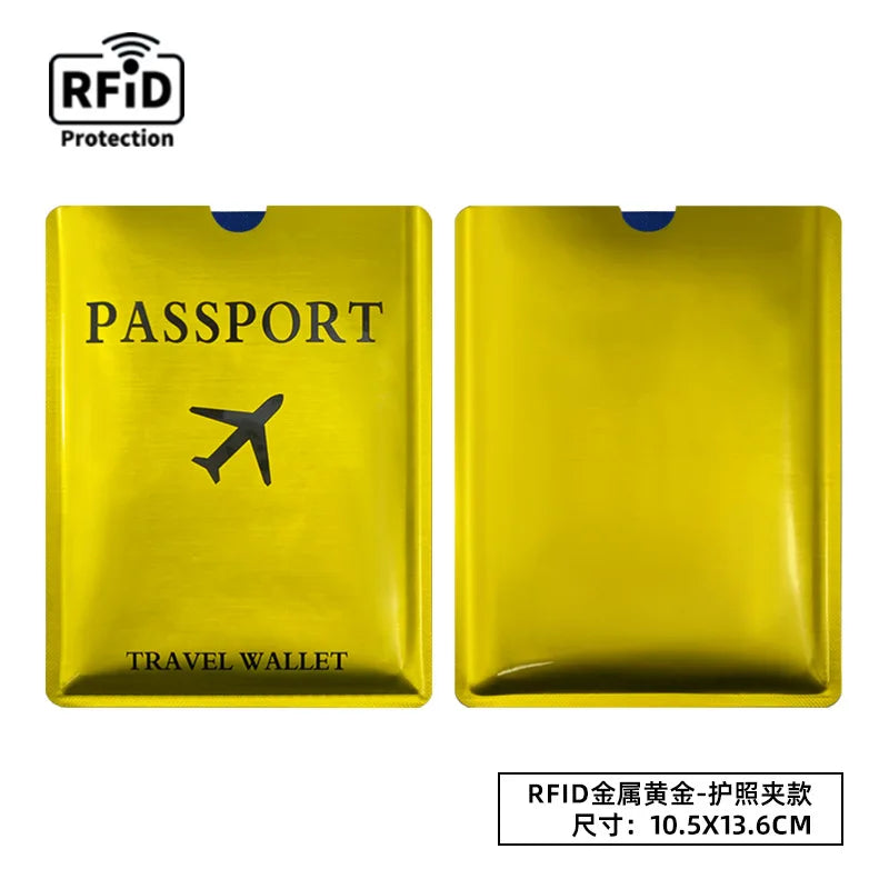 Anti Magnetic Passport Protective Cover Anti-theft Brush Aluminum Foil Passport Bag Rfid Cover for Passport