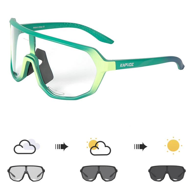 Photochromic Cycling Sunglasses Kapvoe Women Man Luxury Gold Glasses Driving Fishing Fashion Travel Golf Women Bike Goggles