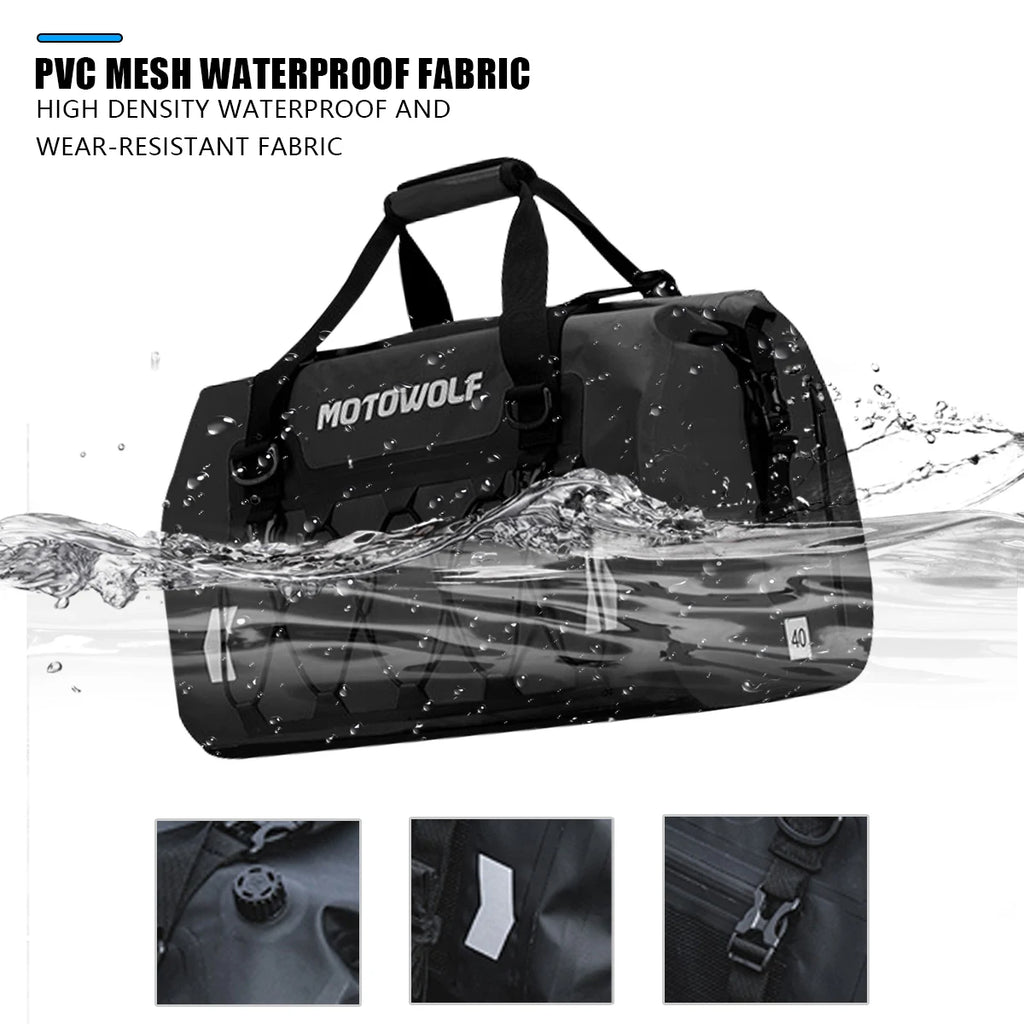 Motorcycle Bag Waterproof MTB Bike Trunk Bag Rear Travel Luggage Carrier Portable Saddle Seat Cycling Acessoriy 40L/66L/80L/90L