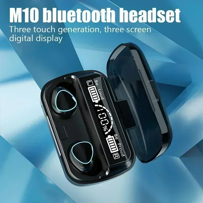 New Bluetooth headset M10 hands-free LED Dispay headset Bluetooth HiFi stereo music wireless earplug waterproof game headset