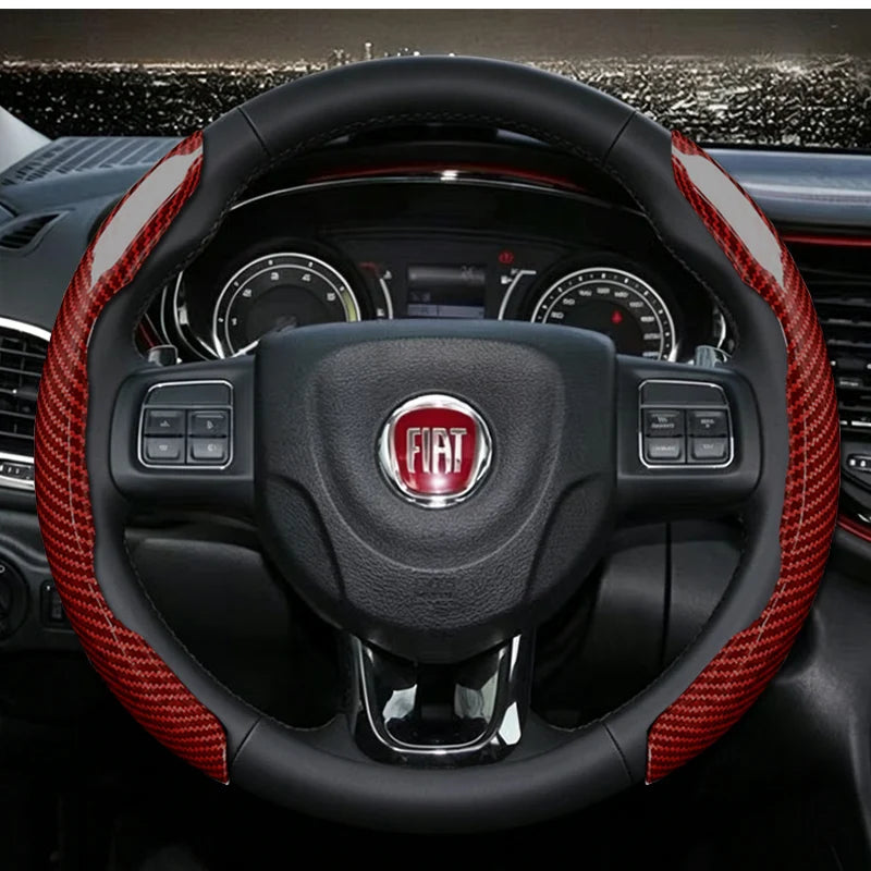 Suitable for Fiat Steering Wheel Cover  500 Grande Punto Evo Ducato Bravo Tipo Linea Albea Panda 124 Spider 500X 500L
