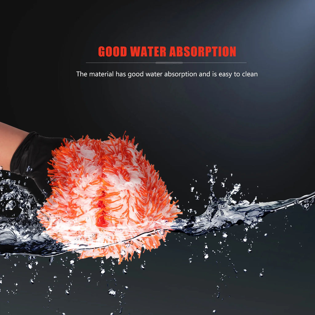 SPTA 1Pc Hybrid Wash Soft Plush Absorbent Microfiber Car Wash Sponge Mitt Pad 25*21.5 cm