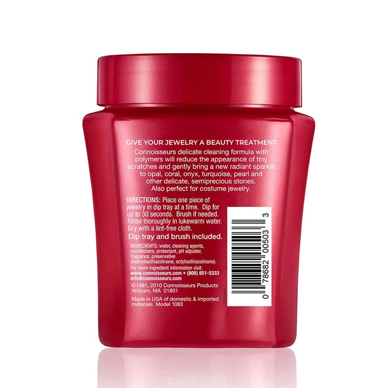 Connoisseurs Delicate Jewelry Cleaner 236ml Ammonia-Free Gentle Formula for Pearls, Opals, Coral & Costume Jewelry