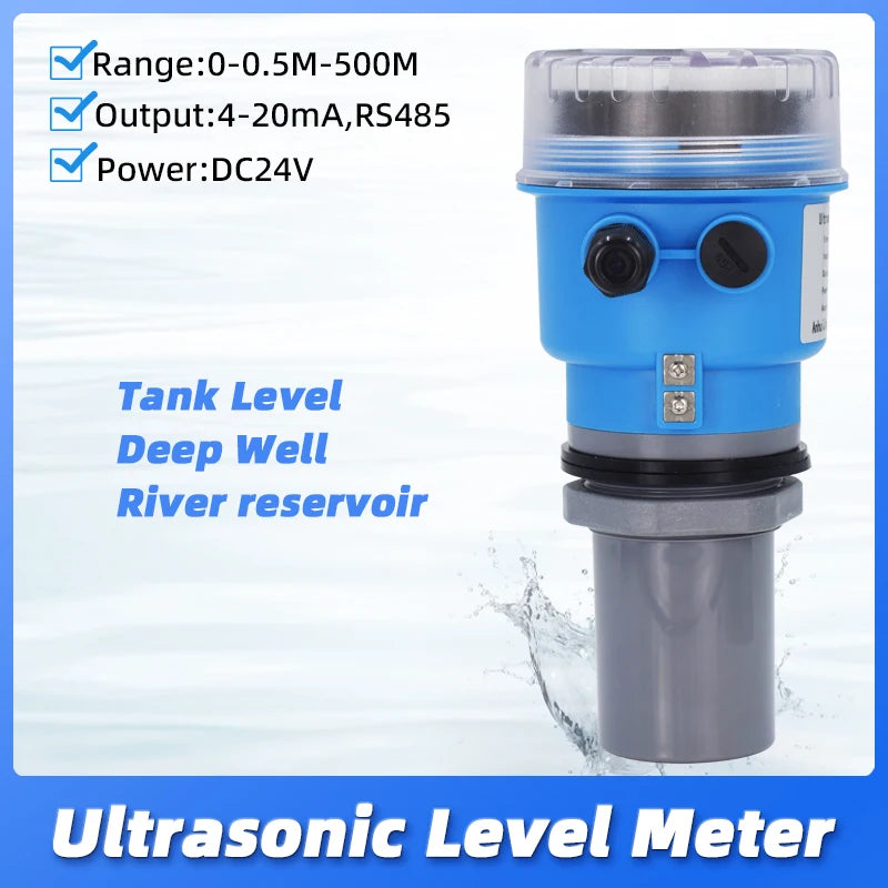 Ultrosonic Level Transmitt 0-10M Water Tank River Lake Water Level Detection 4-20mA RS485 DC24V Ultrasonic Water Level Meter