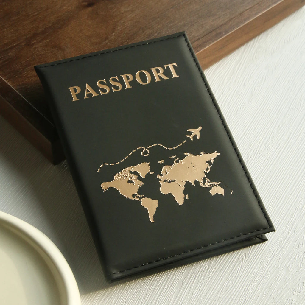 Passport Cover Passport Holder World Map Organizer Protective Card Case Credit Card Holder ID Document Passport Wallet