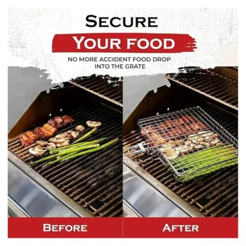 Portable Barbecue Row Folding Stainless Steel Barbecue Net Plate Grilled Fish Vegetables Shrimp Barbecue Net Cooking Accessories
