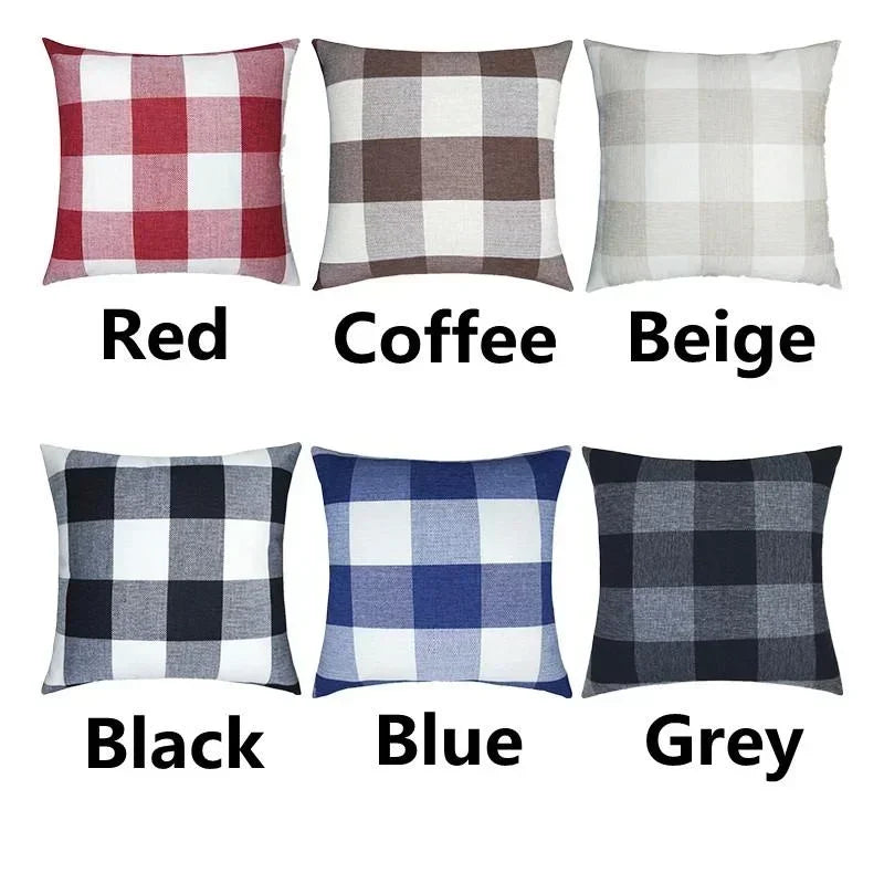 6 Colors Comfortable Sofa Cushion Cover Plaid Pattern Pillow Case Cover European Modern Pillow Cushion Cases  for Home Bed,Sofa
