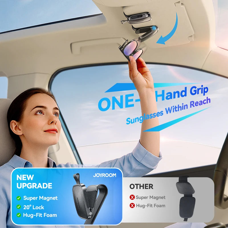 Joyroom Car Sunglasses Holder Universal Car Sun Visor Eyeglass Holder Glasses Clip Card Ticket Storage Clip For Car Accessories