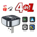 NEW 4-in-1 Wireless Carplay Android Auto Mirror Link Airplay Adapter Plug&Play Low Latency For Audi Benz Volvo VW Ford Citroen