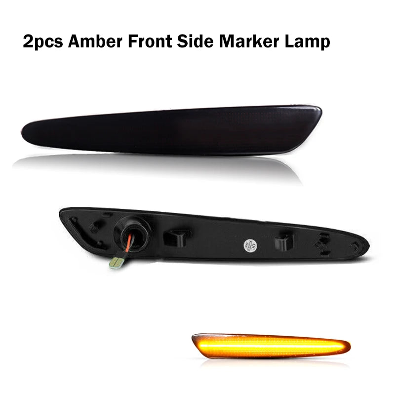 For Chevrolet Chevy Corvette C6 2005-2013 Full LED Side Marker Light Front Rear Amber Red Auto Turn Signal Lamp 12V