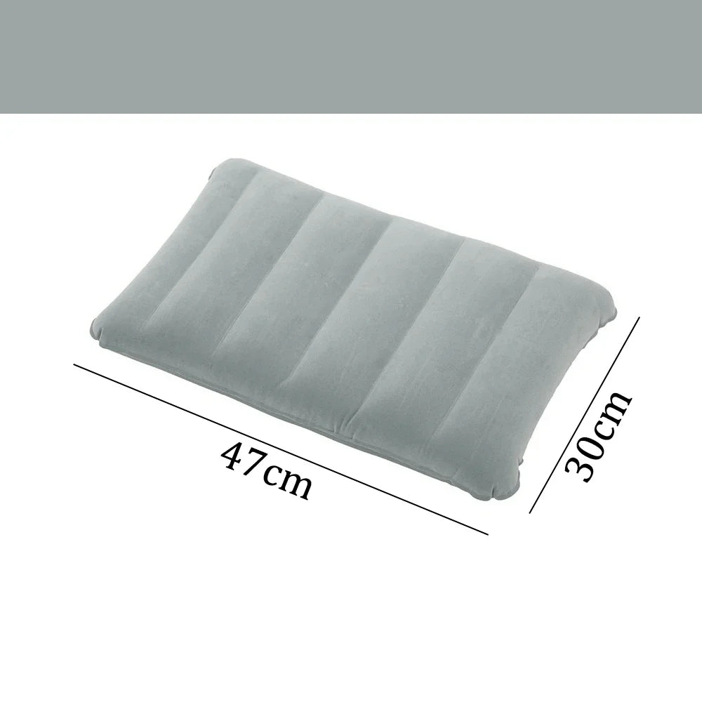 47x30cm Portable Inflatable Travel Pillow Soft Air Cushion for Plane Beach Office Outdoor Headrest Neck Back Support Sleep Aids