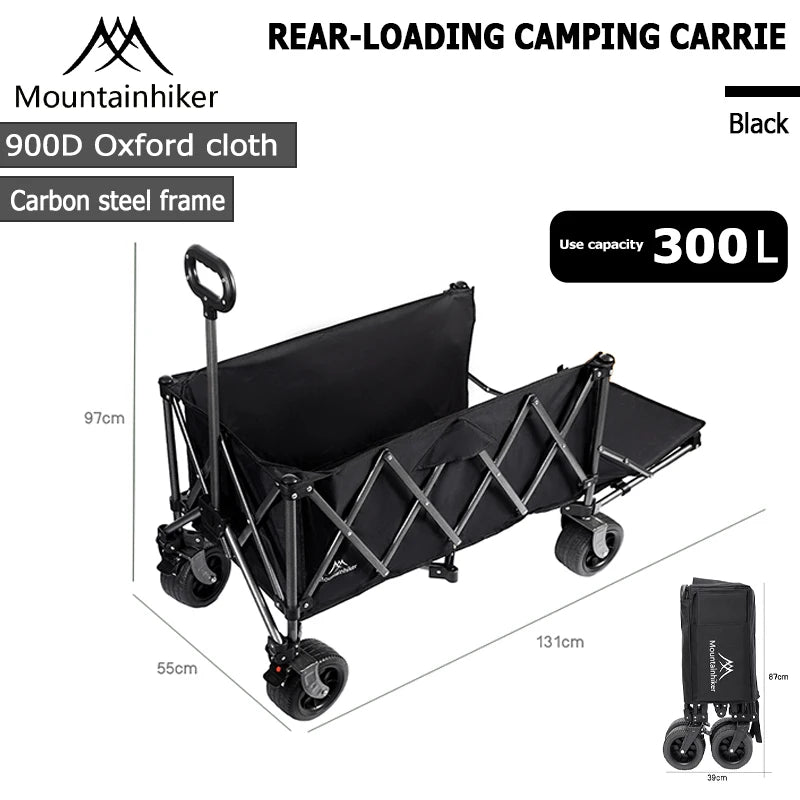 MOUNTAINHIKER 240L Large Capacity Outdoor Handcart,Available in Two Colors,900D Oxford Fabric for Durability,Camping Handcar
