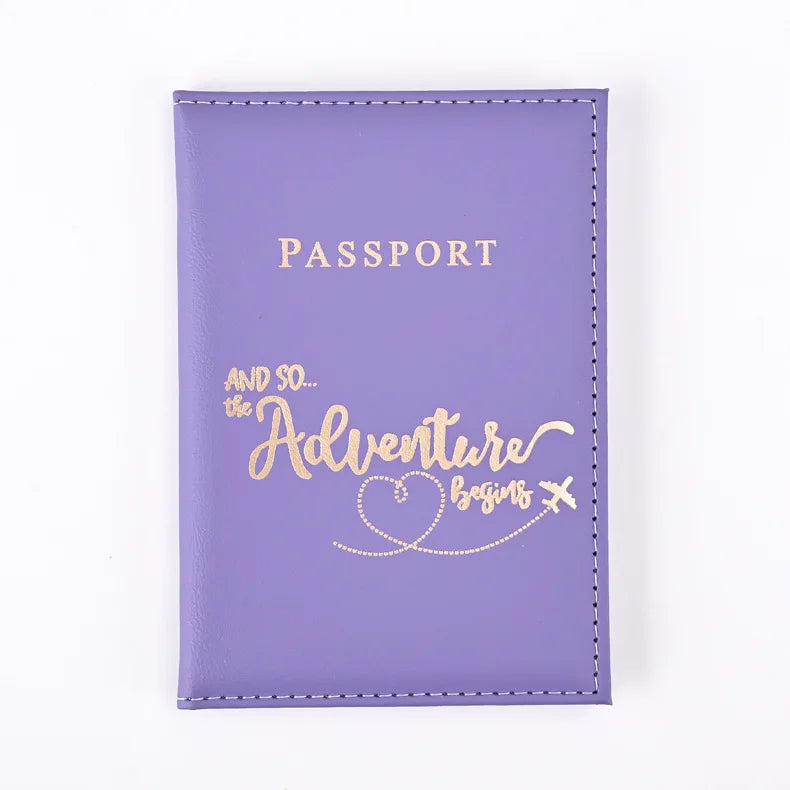 Women Men Letter Lover Passport Cover Men Women Travel Passport Case Leather Cute Passport Wallet Purse Girl Card Holder