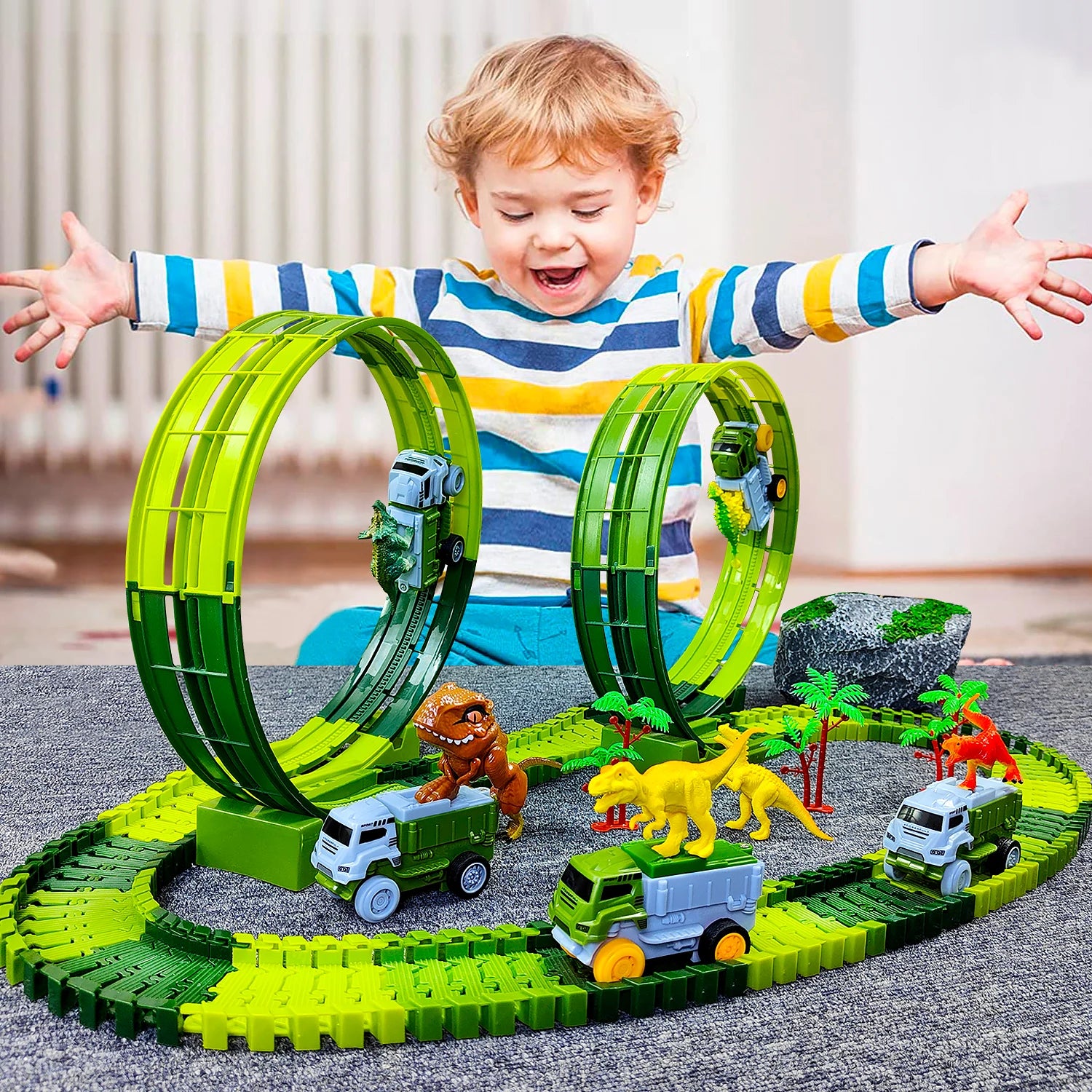 eplacement Cars for Tracks - Extra Race Car Accessories for Dinosaur Race Track & Train Toy Gift - for Kids Boys and Girls Toys