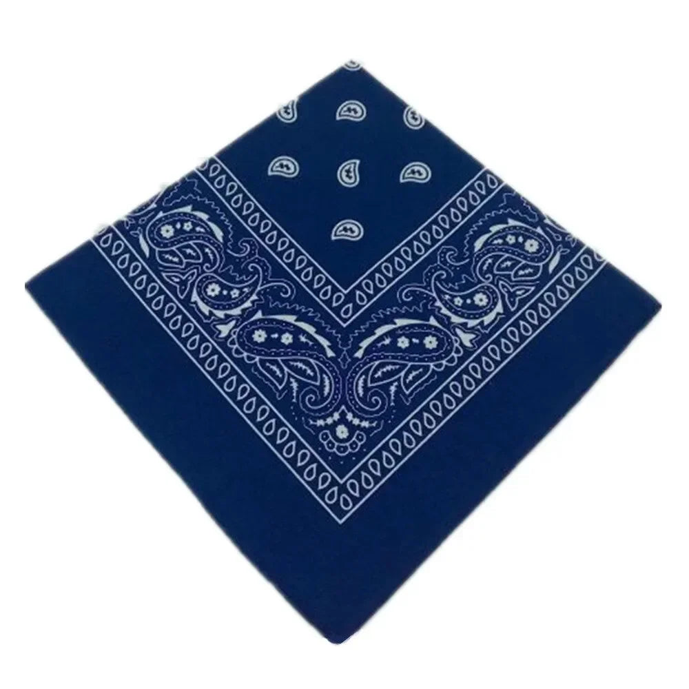 1/2PCS Fashion Hip Hop 100% Cotton Bandana Square Scarf 55cm*55cm Black Red Paisley Headband Printed For Women/Men/Boys/Girls
