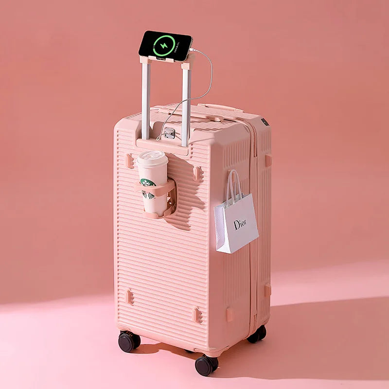 Multi-functional travel suitcase 22/24/26/28 inches silent swivel wheels thickened large capacity rolling luggage handle bag