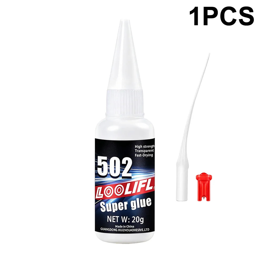 502 Super Strong Quick-Drying Adhesive, Professionally Used for Daily Repair of Toy Plastics, Is White, Transparent and Odorless