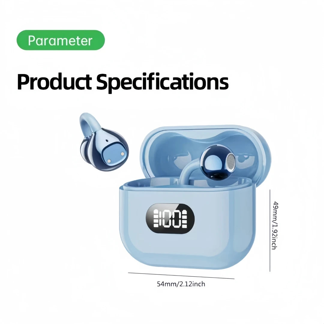 AI Translator Earbuds, Clip-On Open Ear Headphones, Wireless Bluetooth Translation Earphones with 144 Languages Real-Time Trans