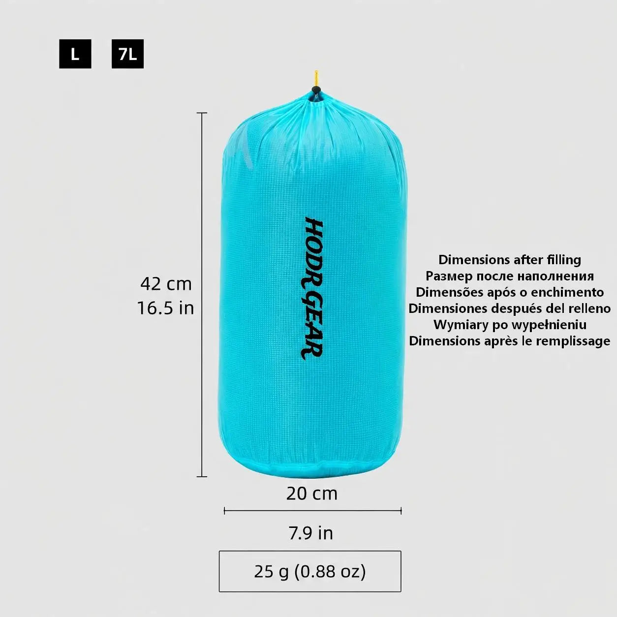 [HODR GEAR] Stuff Sack Ultra-SIL Ripstop Ultralight Water-Resistant Ditty Bags Drawstring for Traveling Hiking Backpacking