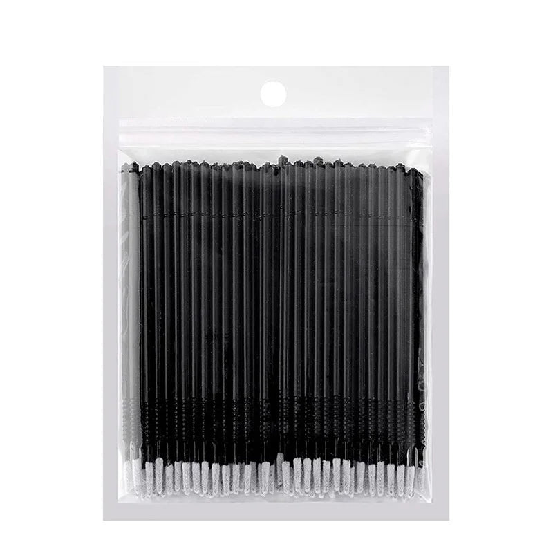 Black Disposable MicroBrush Eyelash Extension Removal Swabs Individual Lashes Cleaning Cotton Swabs 100/200/500/1000PCS