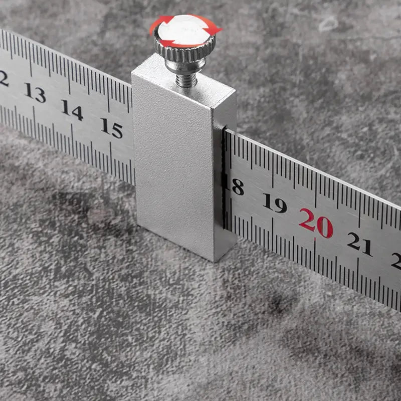 Woodworking Steel Ruler, Straight Ruler Gauge Positioning Woodworking Square A Square Measuring Mark for a Stop Block