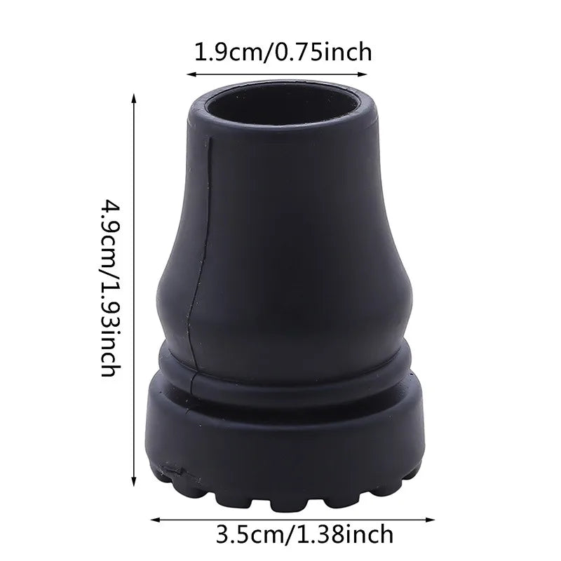 Rubber Pad Cap Non-Slip Walking Stick Crutch Cane Bottom Pads Cover Protector Climbing Hiking Trekking Pole Tip Black 16/19/22mm