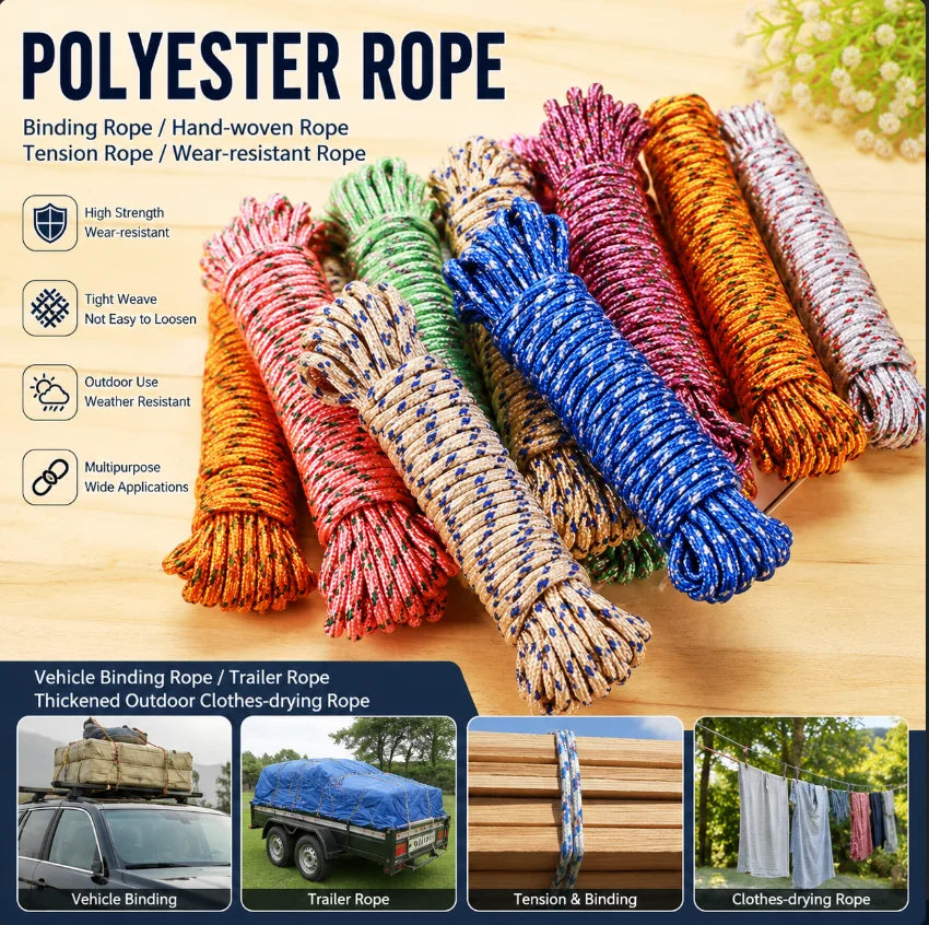 Windproof Multifunctional Outdoor Travel Rope, Suitable for Balcony Sunbathing, Random Color Delivery Clothesline for Outdoor