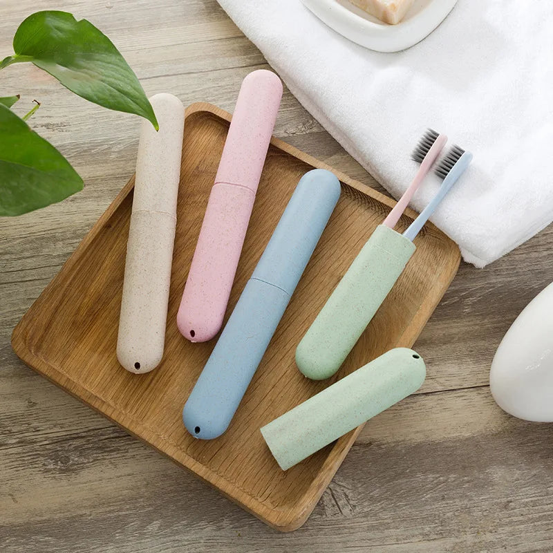 2 Pcs/Set Travel Portable Breathable Toothbrush Protective Case-Bathroom Safe Compact Toothbrush Case-Breathable Design