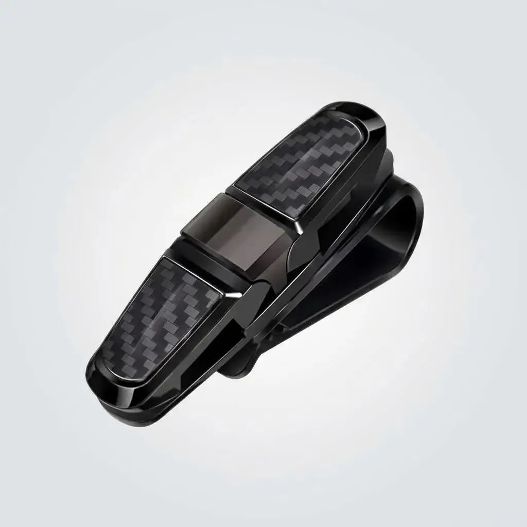 Ticket Card Receipt Clipboard Fastener Glasses Holder Carbon Fiber Car Sun Visor Sunglasses Clip 180 Degree Rotational Double Ended Mount Auto Interior Storage Organizer Accessories Tools