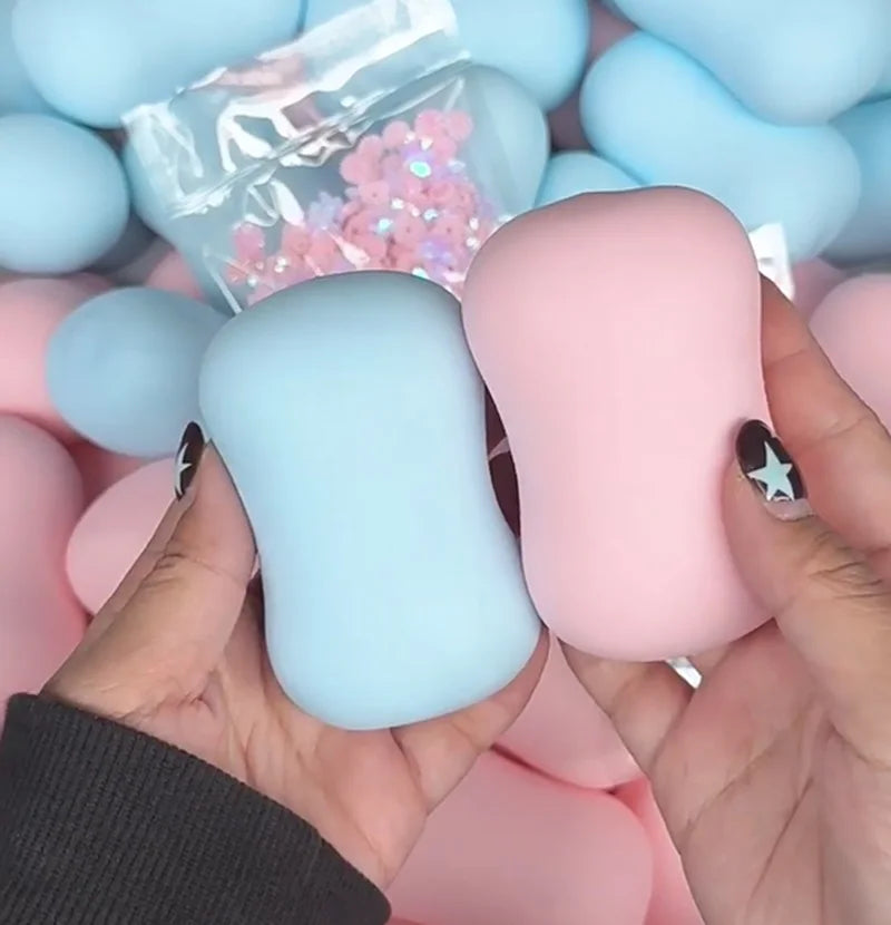 Pink Blue Soap Ball Squishy Soap Stress Ball Fidget Toy Crunchy Squeeze Ball Round Blocks Filled ASMR Anti Stress Toys