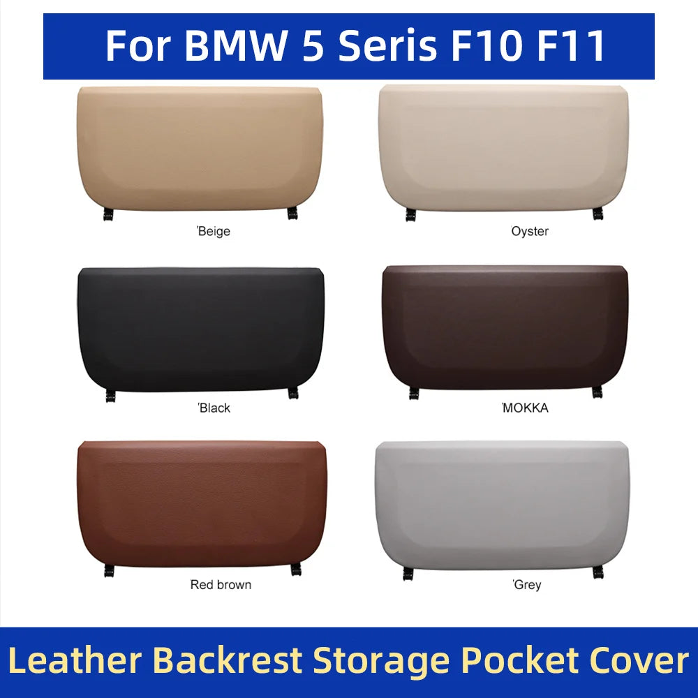 For BMW 5 7 GT Series 2009-2017 F10 F11 F01 F02 F07 Car Seat Back Panel Leather Backrest Storage Pocket Cover