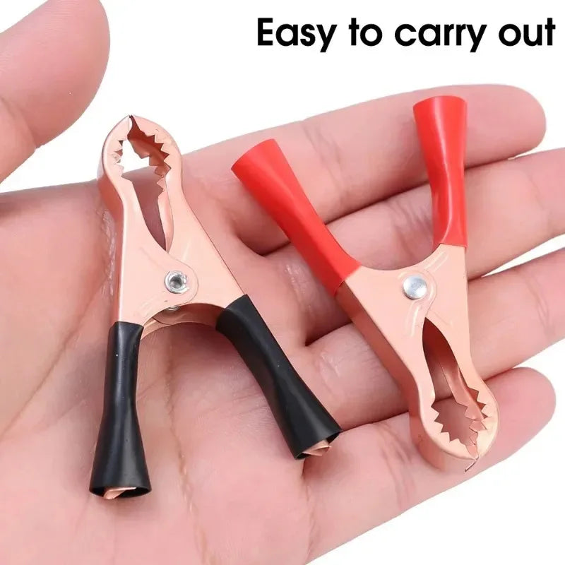 Crocodile Spring Clamp Red & Black Car Battery Clip Cables Alligator Charger Voltage Testing Tool Accessory for Battery Charger