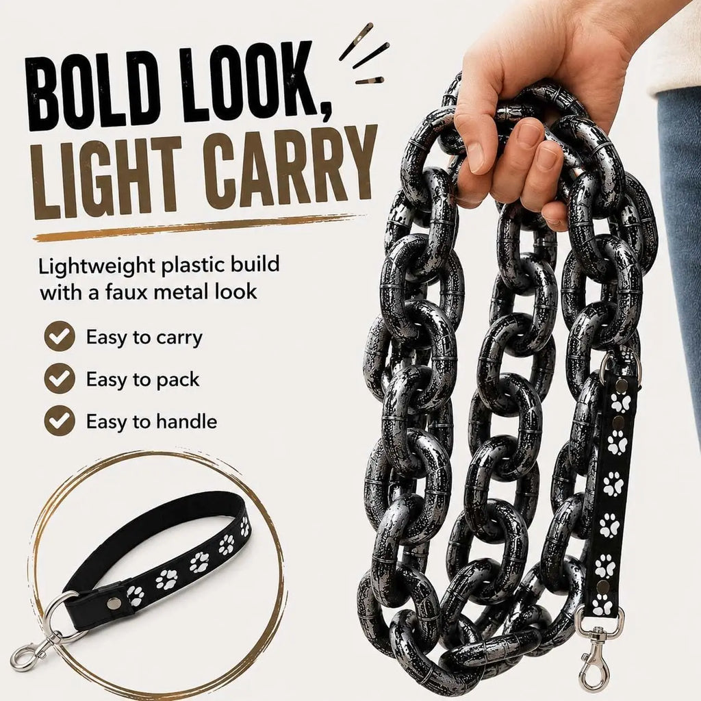 Fake Chain Dog Leash, Giant Chain Leash for Small Dog Funny, Big Chain Dog Leash Funny, Plastic Imitating Iron Chains