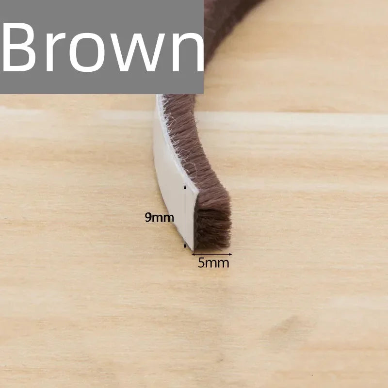 10Meters Brush Strip Self Adhesive Door Window Sealing Strip Home Door Window Sound Insulation Seal Film Door Swal Weather Strip