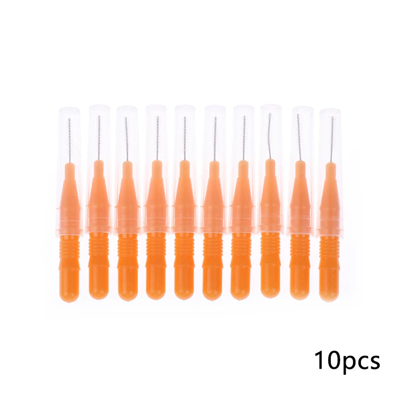 100Pcs Interdental Silicone Brushes Dental Toothpicks Brush Between Teeth With Thread Oral Cleaning Tools