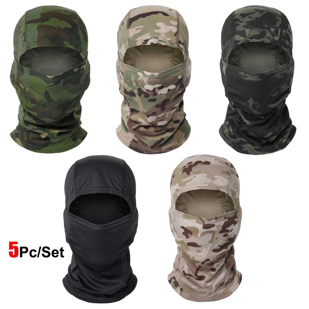 1pc/5pcs Stretchy Breathable Balaclava Cap Unisex Bicycle Motorcycle Helmet Inner Cap Outdoors Hiking Hunting Ski Mask Scarf