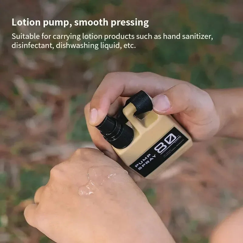 Outdoor Portable Spray Bottle Pump with Buckle for Camping Travel - Refillable Cosmetic Alcohol Perfume Dispenser Container